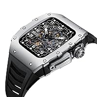 INFRI Aluminium-Gehäuse Modifikationsset für Apple Watch Serie 8 7 Band 45 mm Luxus Mod Kit Gummi Silikon Band für iWatch SE 6 5 4 44 mm