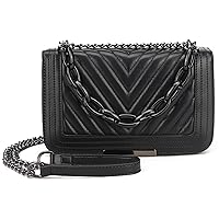 lola mae Crossbody Bags for Women Fashion Quilted Shoulder purse with Convertible Chain Strap Classic Satchel Handbag