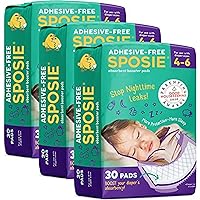 Sposie Diaper Booster Pads / Overnight Diapers Alternative, 90 ct. | Stops Nighttime Leaks, Helps Prevent Diaper Rash, Extra Protection for Boys & Girls | No Adhesive | Fits Diaper Sizes 4-6