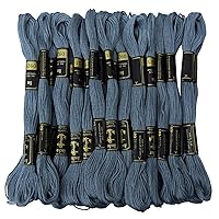 Anchor Cross Stitch Hand Embroidery Stranded Cotton Floss Thread 25 Skeins-Dusty Blue