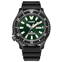 Citizen Men's Promaster Sea Automatic Polyurethane Strap Watch, 3- Hand Date and Date, Rotating Bezel, Anti-reflective Sapphire Crystal, Luminous Hands and Markers