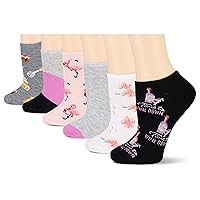 Women's Fun Pop Culture Low Cut Socks-6 Pairs-Cool & Cute Novelty Gifts