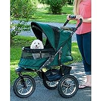 Pet Gear No-Zip Jogger Pet Stroller for Cats/Dogs, Zipperless Entry, Airless Tires, Easy One-Hand Fold, Cup Holder + Storage Basket
