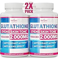 (2 Pack) Liposomal Glutathione Supplement - Premium Reduced Glutathione Pills for Dark Spots, Uneven Skin Tone and Elasticity - Anti-Aging 2,000 mg I Glutathione Supplement - 120 Pills in Total