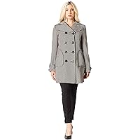 Womens Long Sleeve Double Breasted Faux Fur Trim Coat VT30263