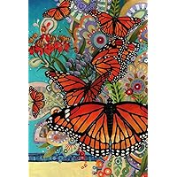 Toland Home Garden 1010777 Monarch Madness Butterfly Flag 28x40 Inch Double Sided Butterfly Garden Flag for Outdoor House Spring Flag Yard Decoration