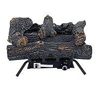 Pleasant Hearth 18-in Southern Oak Vent Free Gas Set 30,000 BTU's, Brown and Charred Logs