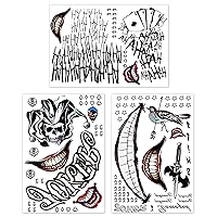 3 Sheets Joker Tattoos, Realistic & Last Long Halloween Fake Temporary Tattoo Sticker for Men - All Versions - Perfect for Halloween Cosplay Costumes Masquerade Party Makeup Accessories