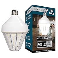 5200 Lumen LED Corn Cob Light Bulb, 40-watt, 300-watt Equivalent, Daylight 5000K Light Color, E26 Base, Energy Saving LED Light for Indoor Outdoor Garage Workshop Warehouse Home Use. 1-Pack
