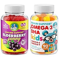 Immune Support - Brain Booster - Heart & Vision Supplement for Kids and Adults- Elderberry Gummies with Omega 3 + DHA Gummies – Boost Your Children’s Immunity and Support Brain
