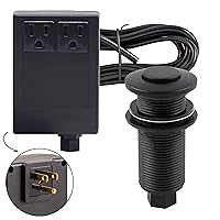 Westbrass RASB-2B3-62 Sink Top Waste Disposal Air Switch and Dual Outlet Control Box, Flush Button, Matte Black