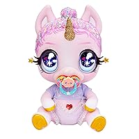 MGA Entertainment Glitter Babyz Jewels Daydreamer Unicorn Baby Doll with Magical Color Changes, Lavender Glitter Hair, “Magic” Outfit, Diaper, Shampoo Bottle, Pacifier Accessories Gift, Ages 3 4 5+