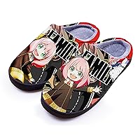 Anime Spy×Family Slippers for Women Men Fuzzy House Slippers Winter Anti-slip Indoor and Outdoor Slip on Shoes