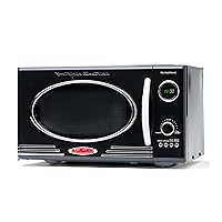 Nostalgia Retro Countertop Microwave Oven - Large 800-Watt - 0.9 cu ft - 12 Pre-Programmed Cooking Settings - Digital Clock - Kitchen Appliances - Black