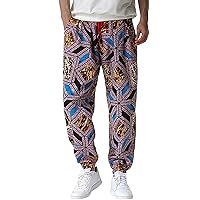 Panegy Boho Cotton Linen Pants Casual Beach Yoga Pants Athletic Sports Trousers for Men
