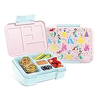 Simple Modern Disney Bento Lunch Box for Kids | BPA Free, Leakproof, Dishwasher Safe | Lunch Container for Girls, Toddlers | Porter Collection | 5 Compartments | Princess Rainbows