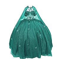 Lastest Designer Ball Gown Quinceanera Evening Prom Dresses with Butterfly Cape Long Train XV 15 Party 2024