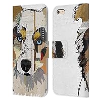 Officially Licensed Michel Keck Australian Shepherd Dogs 3 Leather Book Wallet Case Cover Compatible with Apple iPhone 6 Plus/iPhone 6s Plus