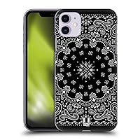 Head Case Designs Black Classic Paisley Bandana Hard Back Case Compatible with Apple iPhone 11