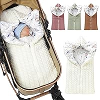 Yanmucy Baby Swaddle Blanket Multifunction Wrap Knitted Sleeping Bag Newborn Baby Receiving Blankets Stroller Wrap for 0-12 Months (Beige)