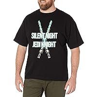 Men's Star Wars Christmas Silent Night Jedi Knight T-Shirt - Black - 5X Large