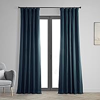 HPD Half Price Drapes Cotton True Blackout Curtains 108 inches long Solid Thermal Insulated Window Treatment Curtain 50 X 108 (1 Panel), PRCT-BO08B-108, Polo Navy