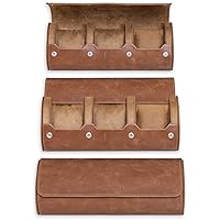 ROTHWELL Watch Roll Travel Case for 3 Watches | 100% Real Leather, Tough Portable Protection, Fits All Wrist Watches & Smart Watches Up to 50mm…