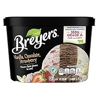 Breyers Original Ice Cream for a Delicious Frozen Treat Vanilla Chocolate Strawberry Made with 100% Grade A Milk and Cream, 1.4 L (Pack of 1)