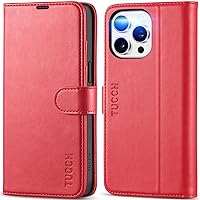 TUCCH Wallet Case for iPhone 15 Pro Max, RFID Blocking [4 Card Slots] Protective TPU Inner Case, Kickstand Magnetic Closure PU Leather Flip Folio Cover Compatible with iPhone 15 Pro Max 6.7