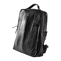 Black Top Grain Leather Backpack For Men - 17 inch Laptop Bag Large Capacity