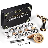 Cocktail Smoker Kit with Torch, 8 Flavor of Wood Chips, Bourbon, Whiskey Smoker Infuser Kit, Old Fashioned Drink Smoker Kit,Birthday Gift for Men Husband Dad Boyfriend（No Butane）.