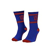 Transformers Mens Socks Autobots Symbol Socks for Men Blue & Red Crew Socks