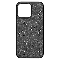 Swarovski High Smartphone Case for Apple iPhone 15 Pro Max, Black Swarovski Crystal Fabric with Black Flatback Crystals, Part of the Swarovski High Collection