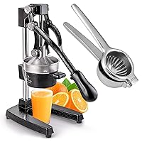 Zulay Cast-Iron Orange Juice Squeezer, Professional Citrus Juicer and Lemon Squeezer Stainless Steel with Premium Quality Heavy Duty Solid Metal Squeezer Bowl