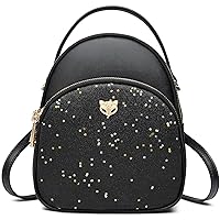 FOXLOVER Cowhide Mini Leather Backpack for Women Small Daypack Purse Ladies Shoulder Handbags