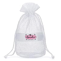 Hair Curlers Mesh Travel Bag, Toiletry Bag for Curling Rollers, Hair Accessories Storage, Drawstring, White