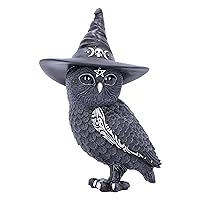 Owlocen Witches Hat Occult Owl Figurine, 13.5cm, Black
