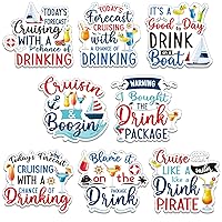 8pcs Large Cruise Door Magnets Decorations, Fruit Tropical Drink Door Magnetic Cruise Ship Funny Anchor Car Decorations for Fridge Refrigerator Carnival Cruise Party Supplies Favors