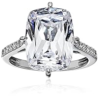Amazon Collection Platinum plated sterling silver Celebrity Kim Engagement Ring made with Infinite Elements Cubic Zirconia Accents Ring