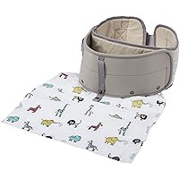 Primo LapBaby - Ergonomic, Adjustable, and Portable Infant Seating Aid for Travel, Feeding, and Working from Home with Animal Print Drop Cloth
