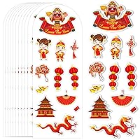 Lunar New Year Stickers - 2024 Chinese New Year Stickers for Kids 133pcs Year of The Dragon Stickers Spring Festival Stickers for Chinese New Year Decorations Party Favors