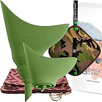 2nd Gen SuAmiga Female Urination Device (in Color Army Green) with New Waterproof Carry Bag + Silver Infused Pee Cloth (1pc Green Camo)