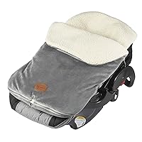 JJ Cole Bundle Me Winter Baby Car Seat Cover and Bunting Bag — Original — Graphite Gray — Sherpa Lined Baby Carrier Cover — Winter Baby Essentials