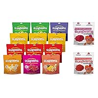 SUMMMER Bundle of 3 - A mix of 12 packs of Freeze-Dried Fruit, Freeze-Dried Raspberry and Strawberry Powder