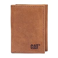 Caterpillar Men's Leather Trifold Wallet with Id Window