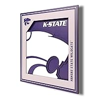 YouTheFan NCAA Kansas State Wildcats 3D Logo Series Wall Art - 12x12