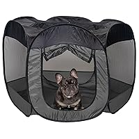 Furhaven Pop Up Playpen Pet Tent Playground - Gray, Large