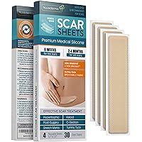 NUVADERMIS Silicone Scar Sheets, Tape, Strips - USA Tested - Healing Keloid, C-Section, Tummy Tuck - As Surgical Cream, Gel, Patch, Bandage, Pad - Surgery Scars Treatment - 4 Pack 5.7