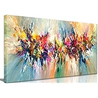 Large Framed Abstract Colorful Canvas Wall Art Flower Posters Prints Pictures wall Decor Modern Paintings Home Decor for Living Room Bedroom Office 20x39in Ready To Hang. (20X39in)