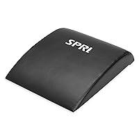SPRI Ab Mat - Workout Mat Accessory for Abdominal Exercises, Sit-Ups, Crunches, Push-Ups, Core Training, and More - Portable Padded Shaped Mat with Curved Back Support for Toning Abs,Black